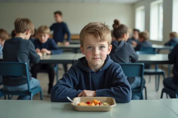 Enfant isolé en milieu scolaire illustrant les difficultés sociales liées au dispositif ULIS